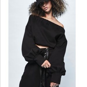 LONDUNN x MISSGUIDED Black Bardot Top